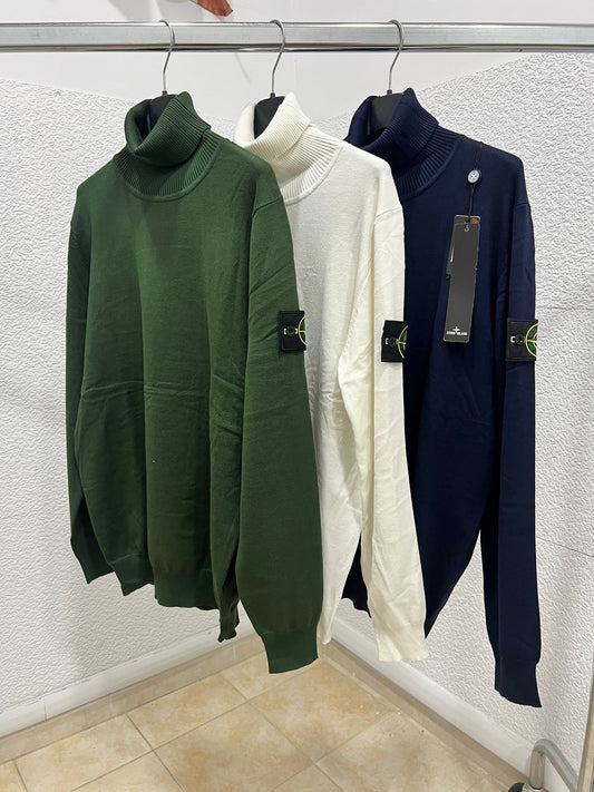 2 x 1 : Maglione Collo Alto Sottile Stone Island